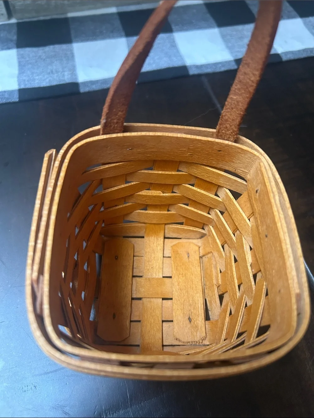 Longaberger Woven Square Handle Basket - Brown